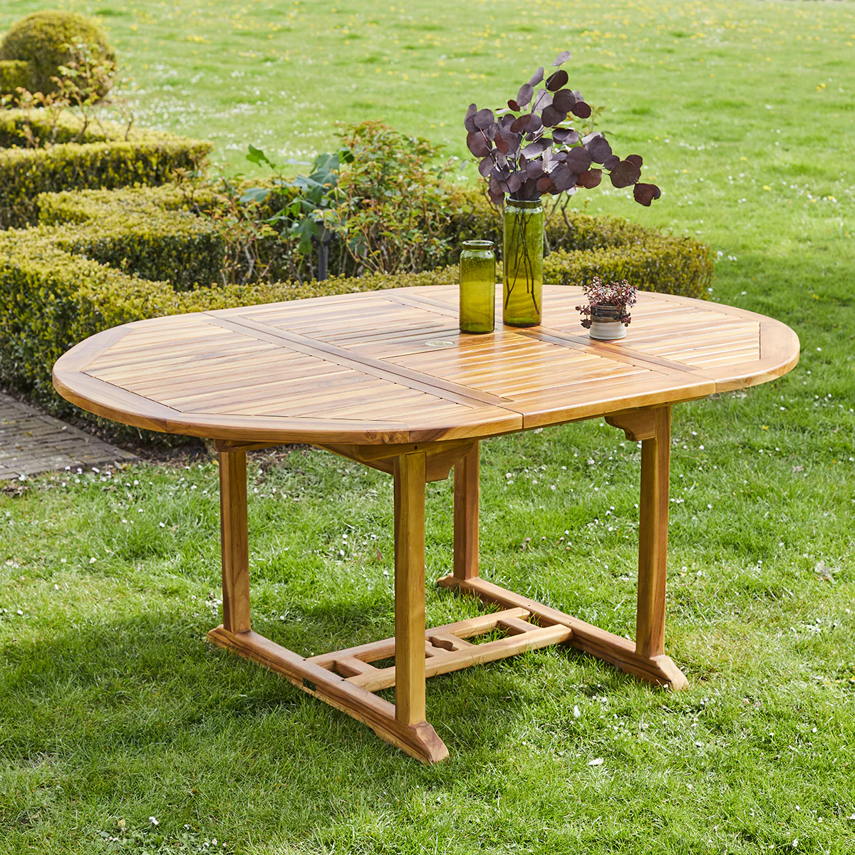 Set di mobili da giardino con tavolo allungabile in teak massello oliato 4/8 pers. - Image 5
