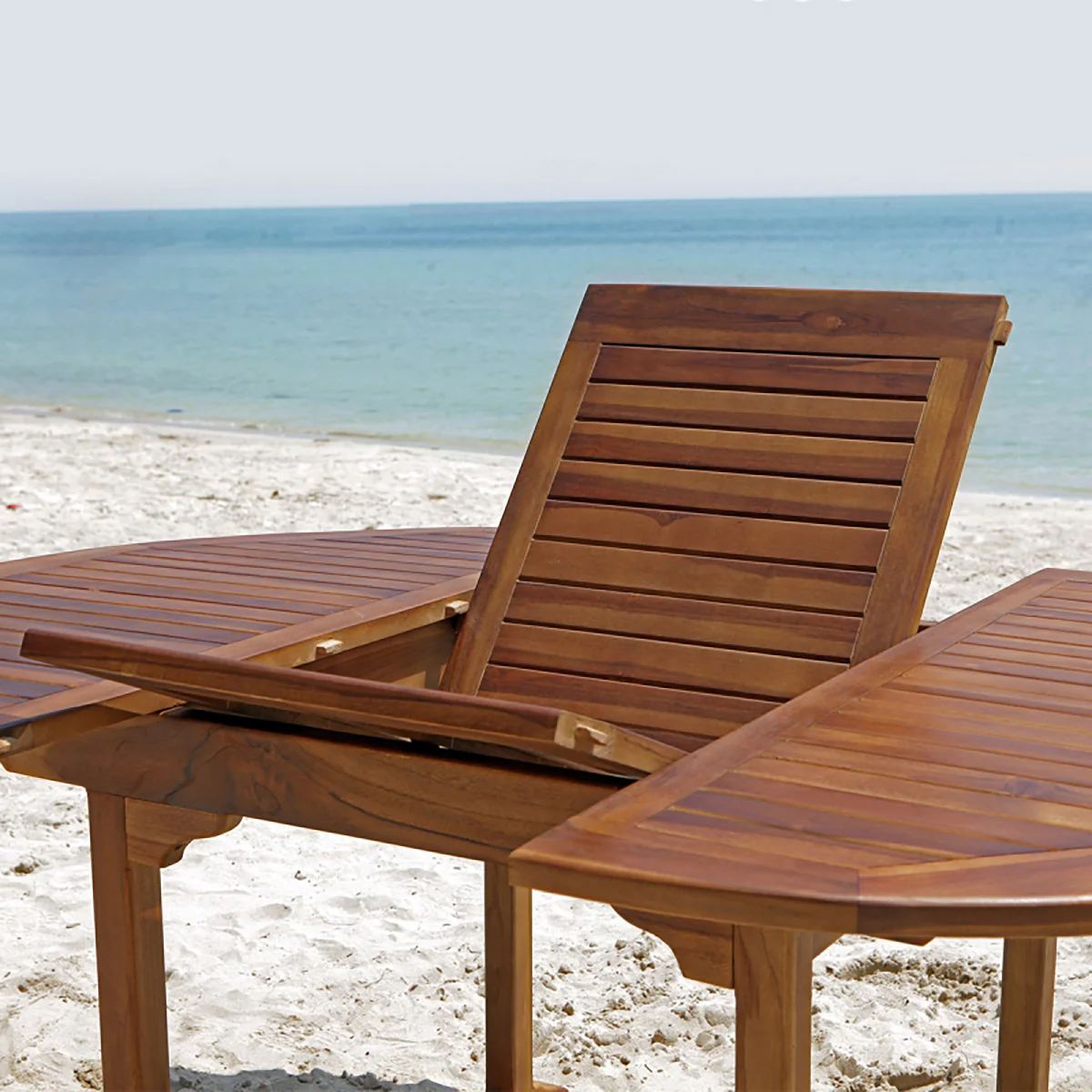 Set di mobili da giardino con tavolo allungabile in teak massello oliato 6/8 pers. - Image 5