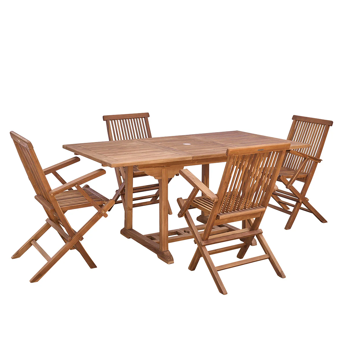 Set di mobili da giardino con tavolo allungabile in teak massello oliato 4/8 pers. - Image 2