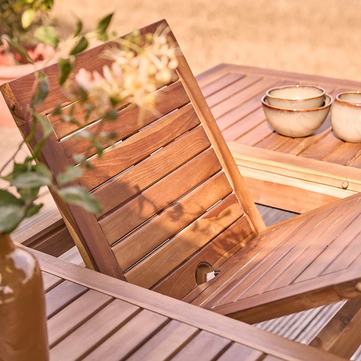 Set di mobili da giardino con tavolo allungabile in teak massello oliato 4/8 pers. - Image 4