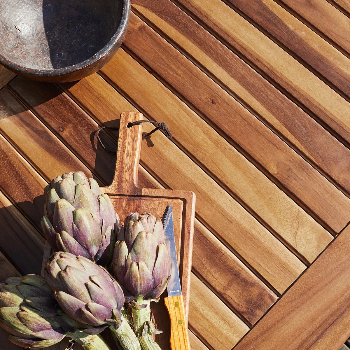 Set di mobili da giardino con tavolo allungabile in teak massello oliato 4/8 pers. - Image 6