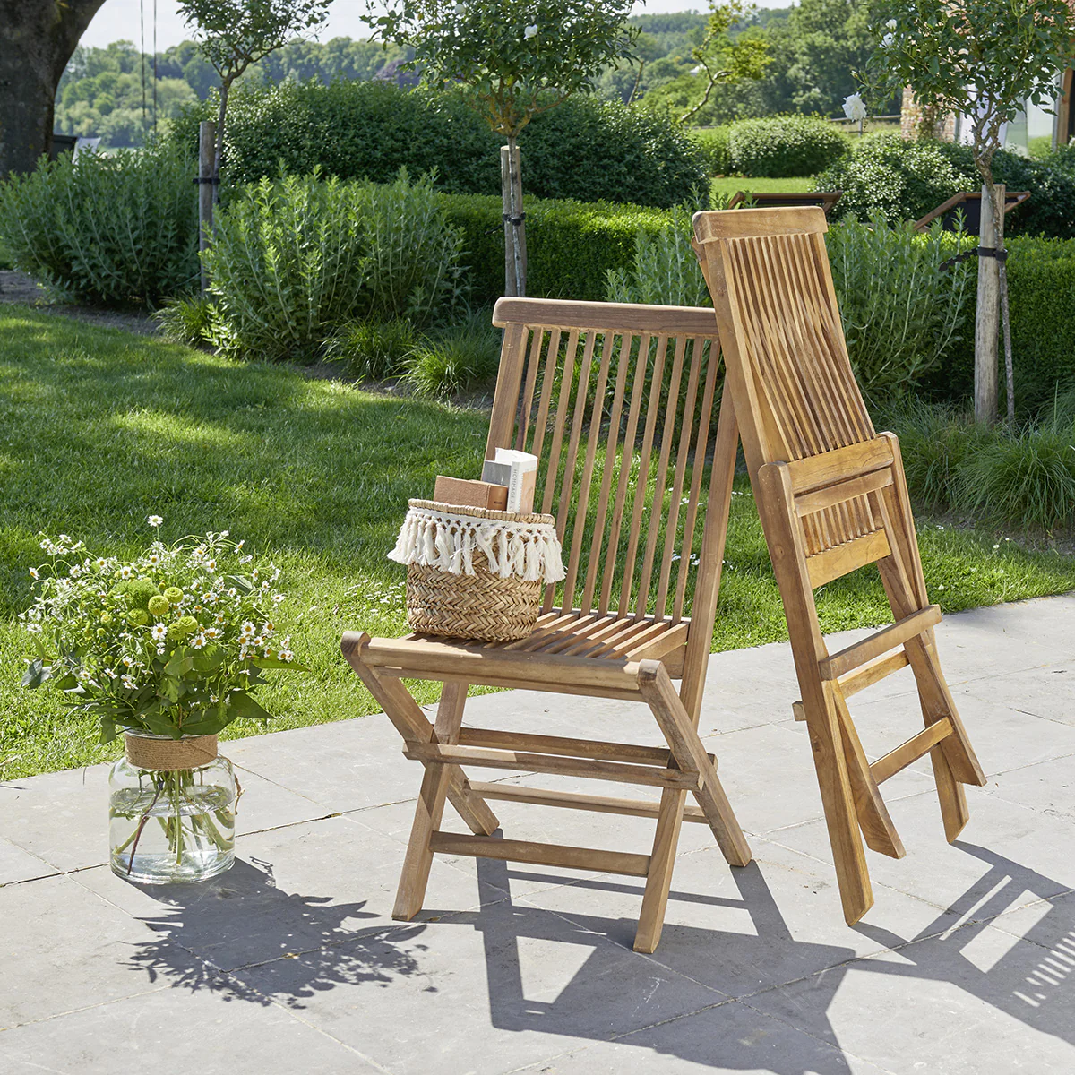 Set di mobili da giardino con tavolo allungabile in teak massello oliato 6/8 pers. - Image 6