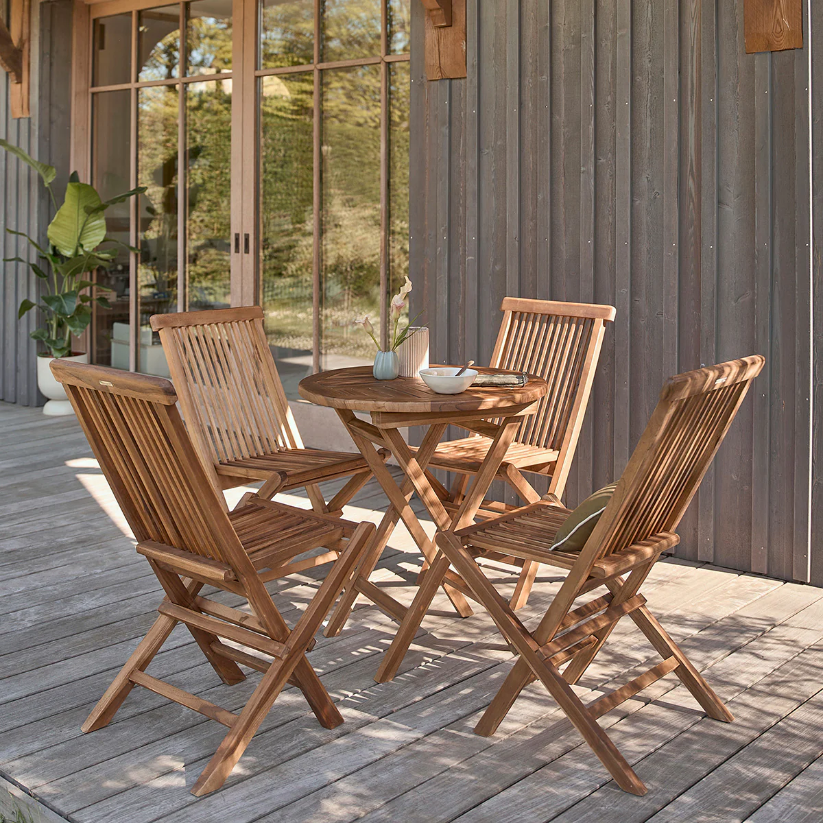 Set di mobili da giardino in teak massello 4 pers.