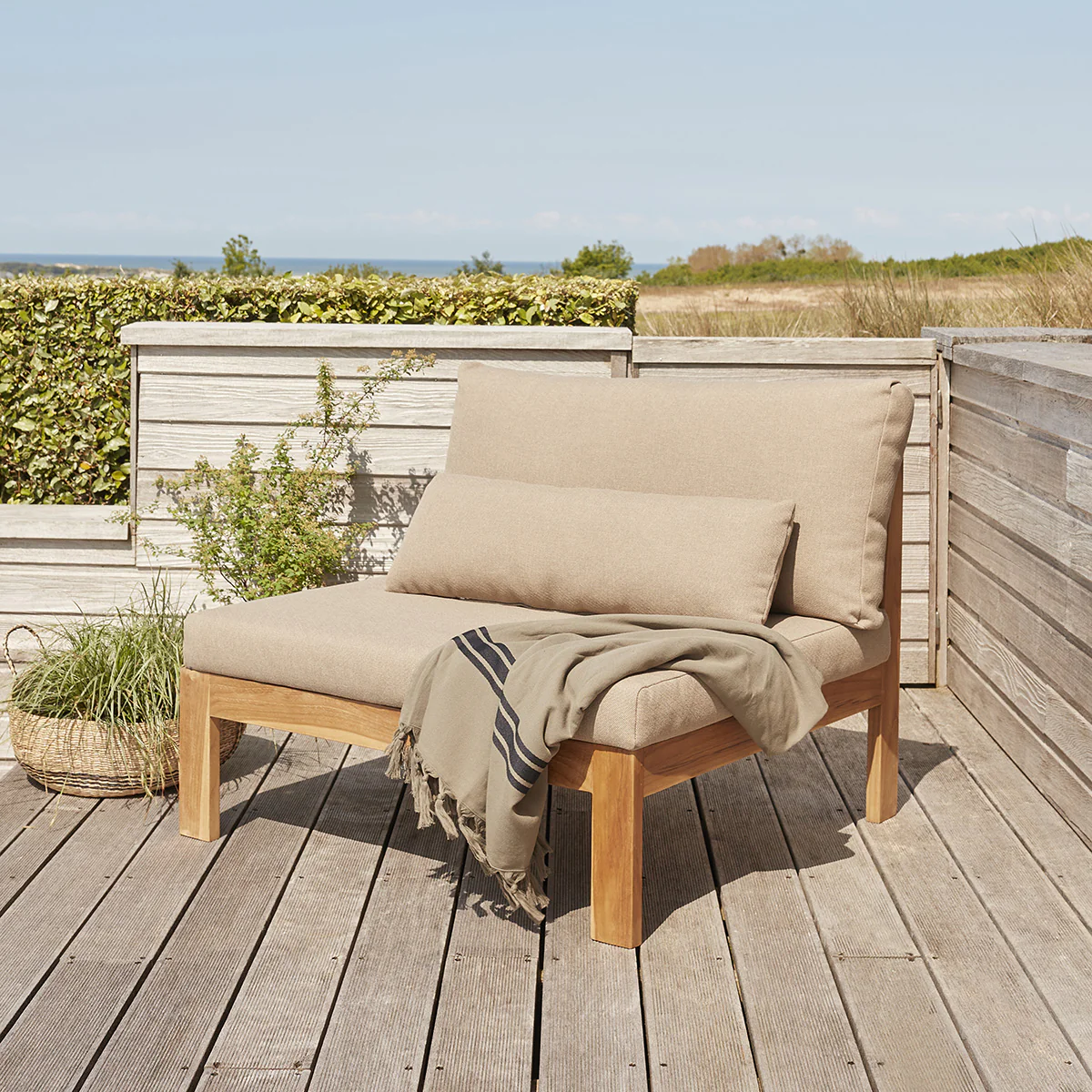 Set di mobili da giardino in teak massello color tortora - Image 3