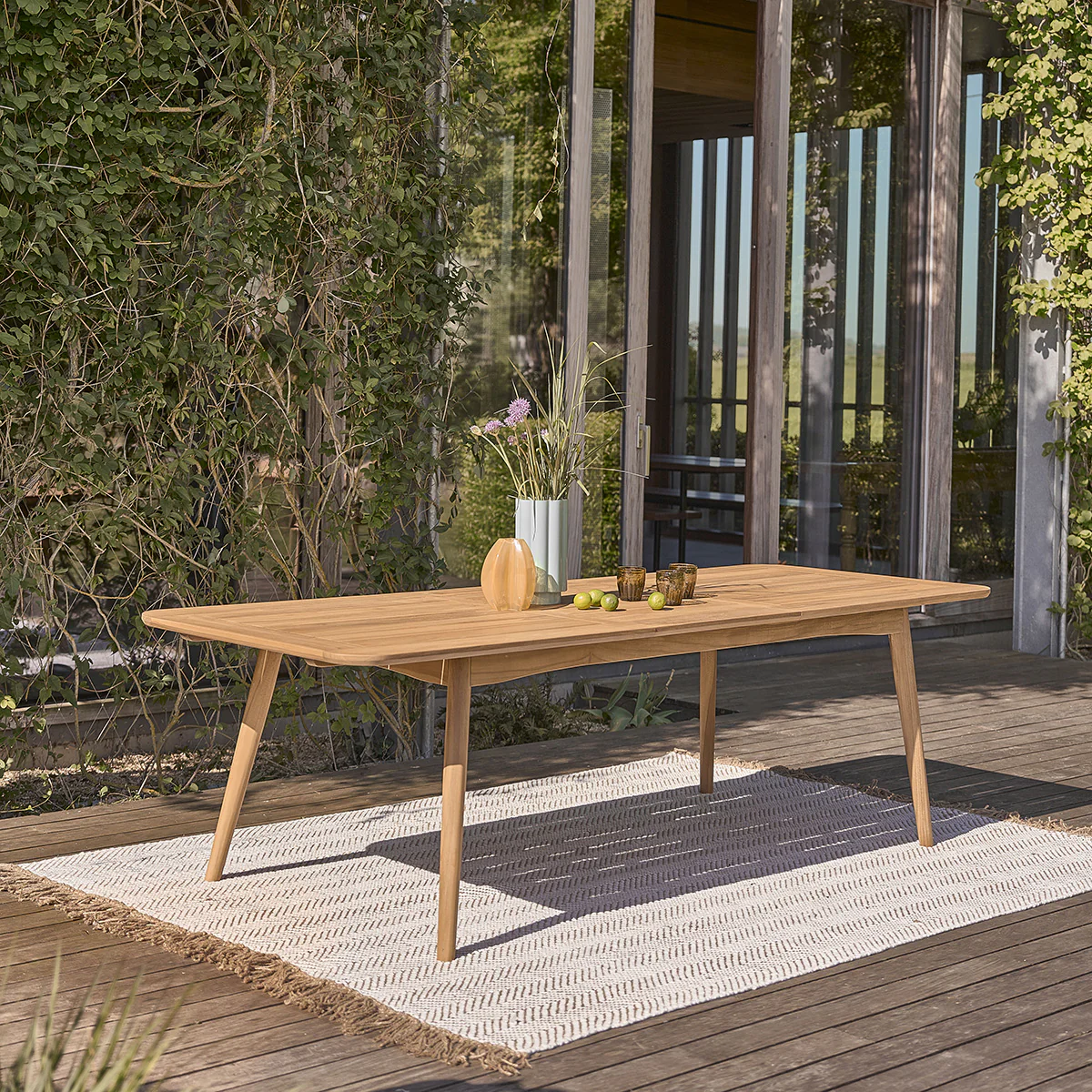 Set di mobili da giardino in teak massello con tavolo allungabile 6/8 pers. - Image 3