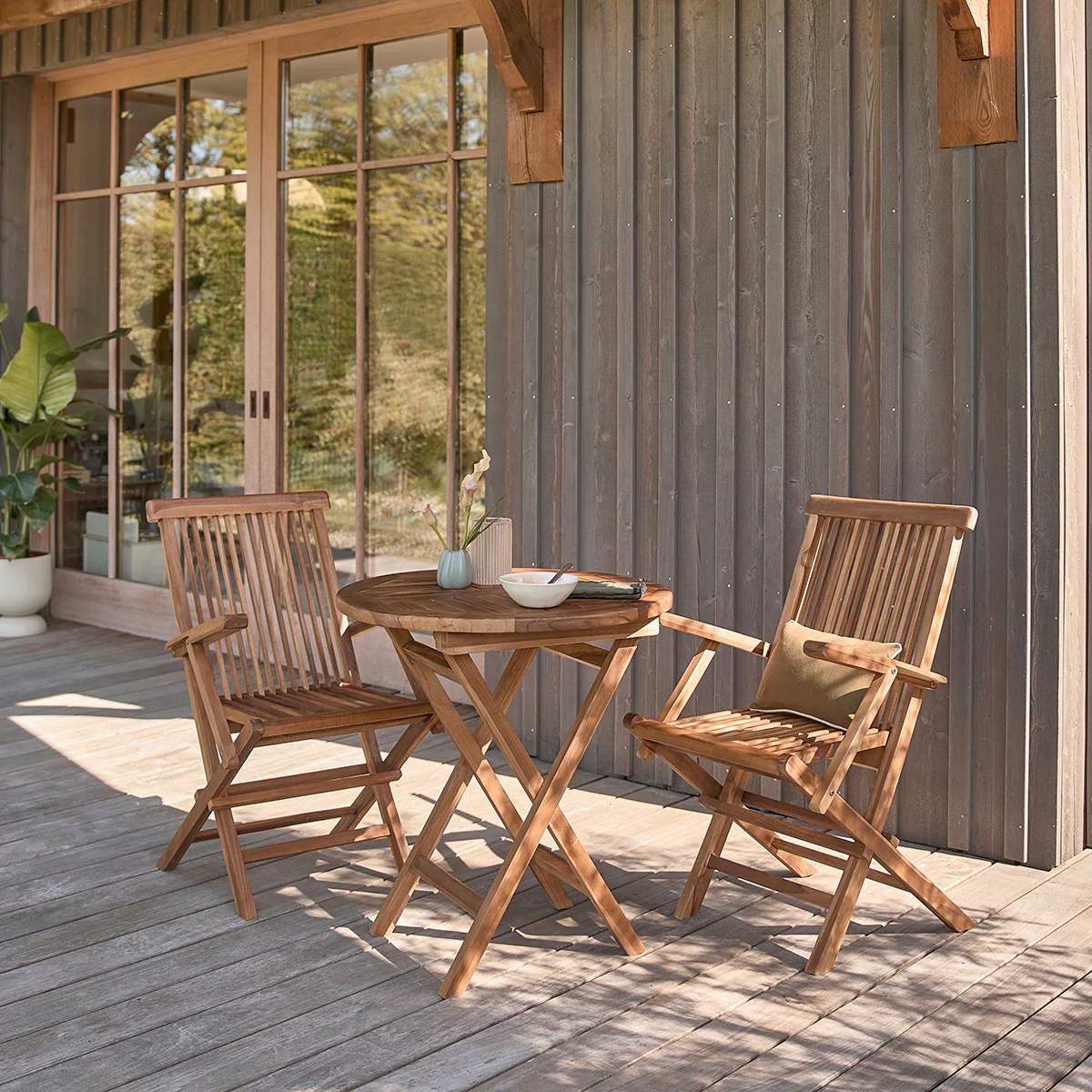 Set di mobili da giardino in teak massello oliato 2/4 pers.