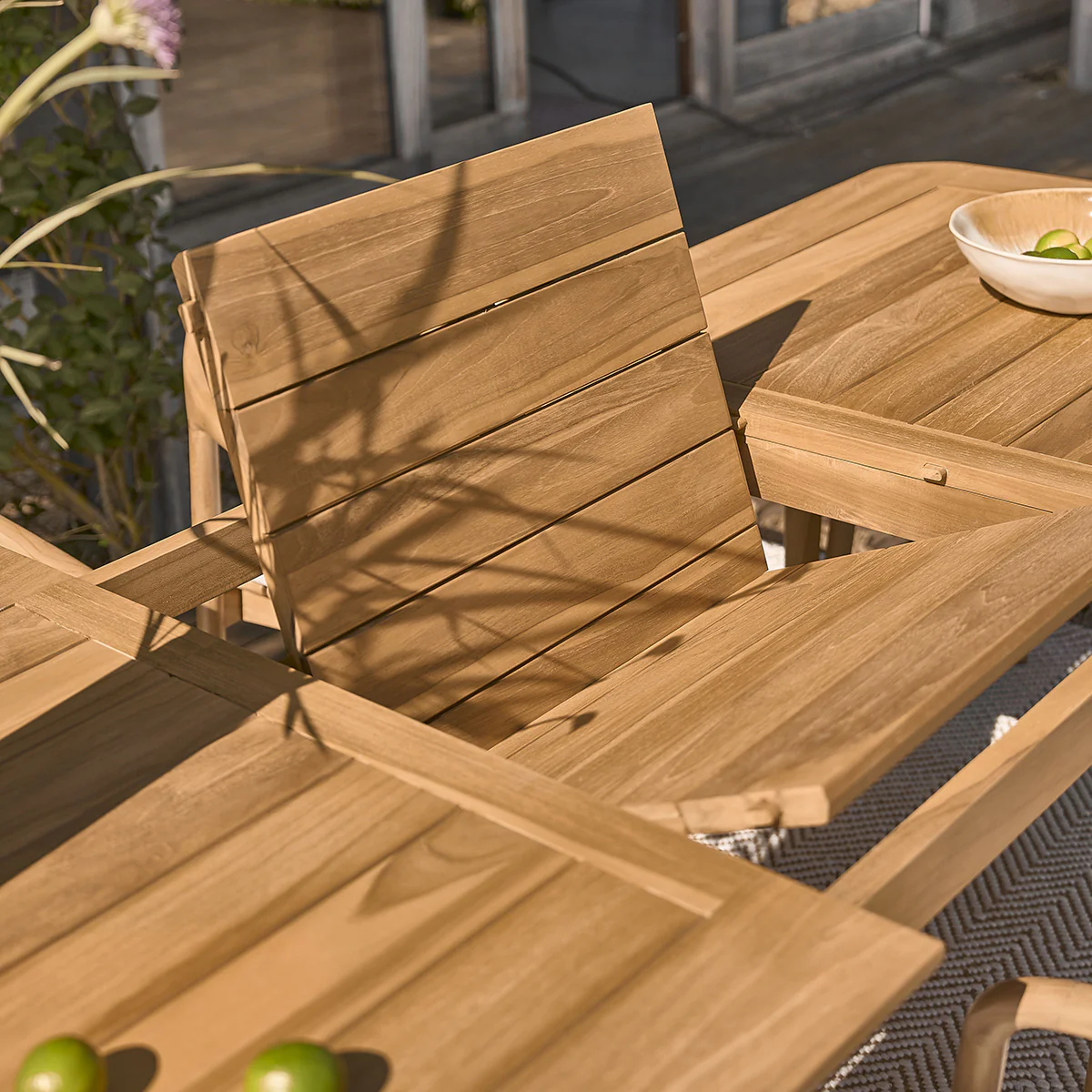 Set di mobili da giardino in teak massello con tavolo allungabile 6/8 pers. - Image 4