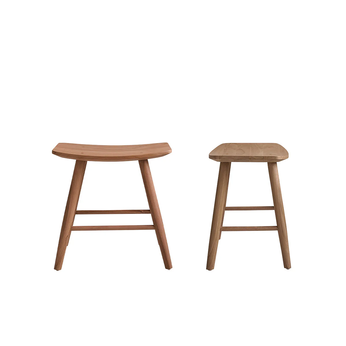 Set di 2 sgabelli da bar in teak massello 45 cm - Image 2