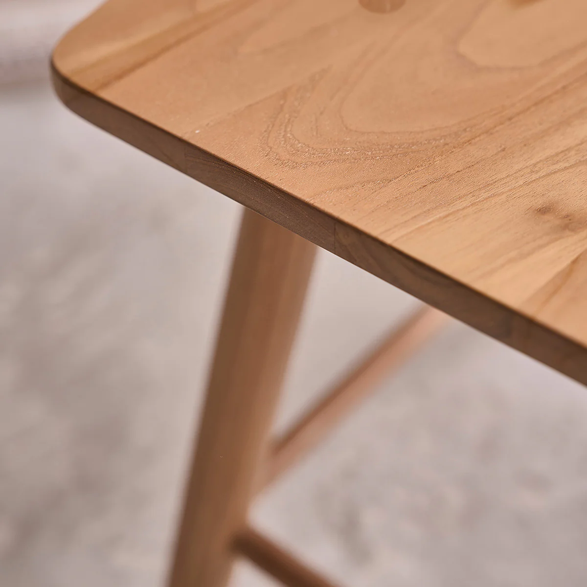 Sgabello da bar in teak massello 45 cm - Image 5
