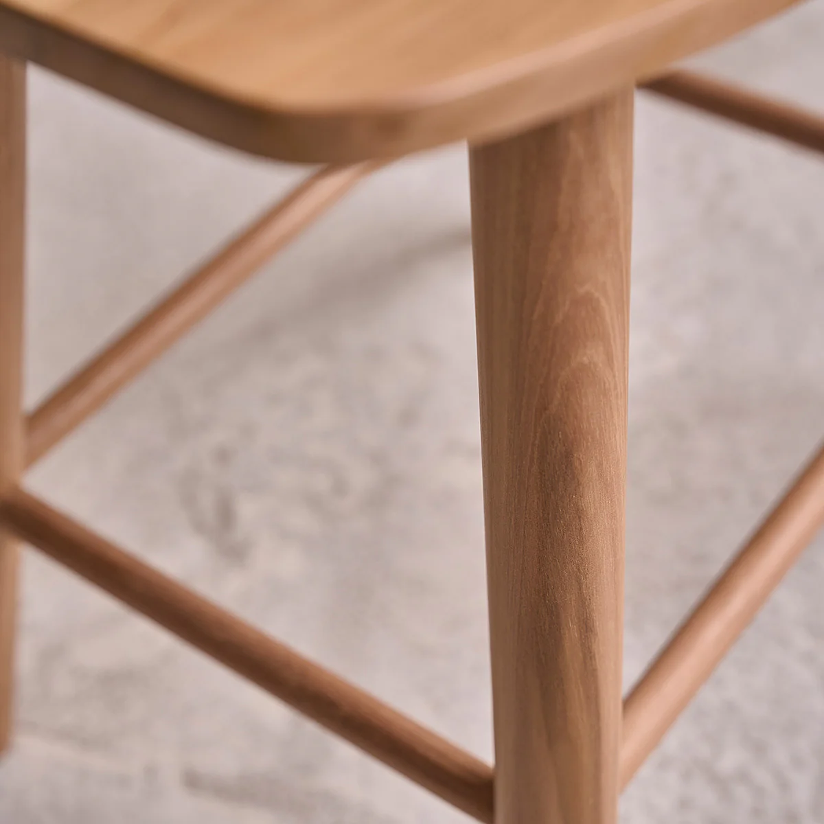Sgabello da bar in teak massello 45 cm - Image 6