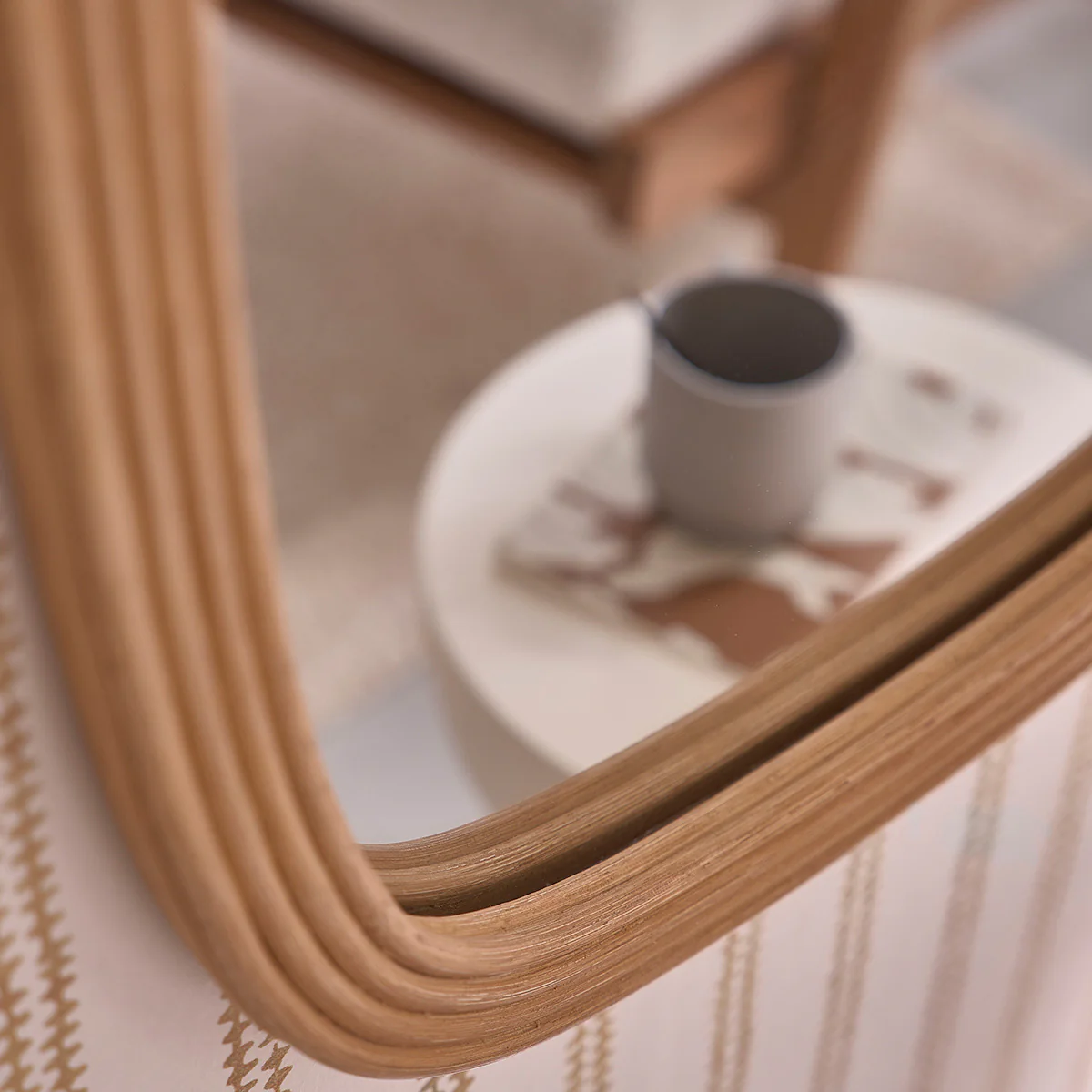 Specchio in rattan 120x60 cm - Image 3