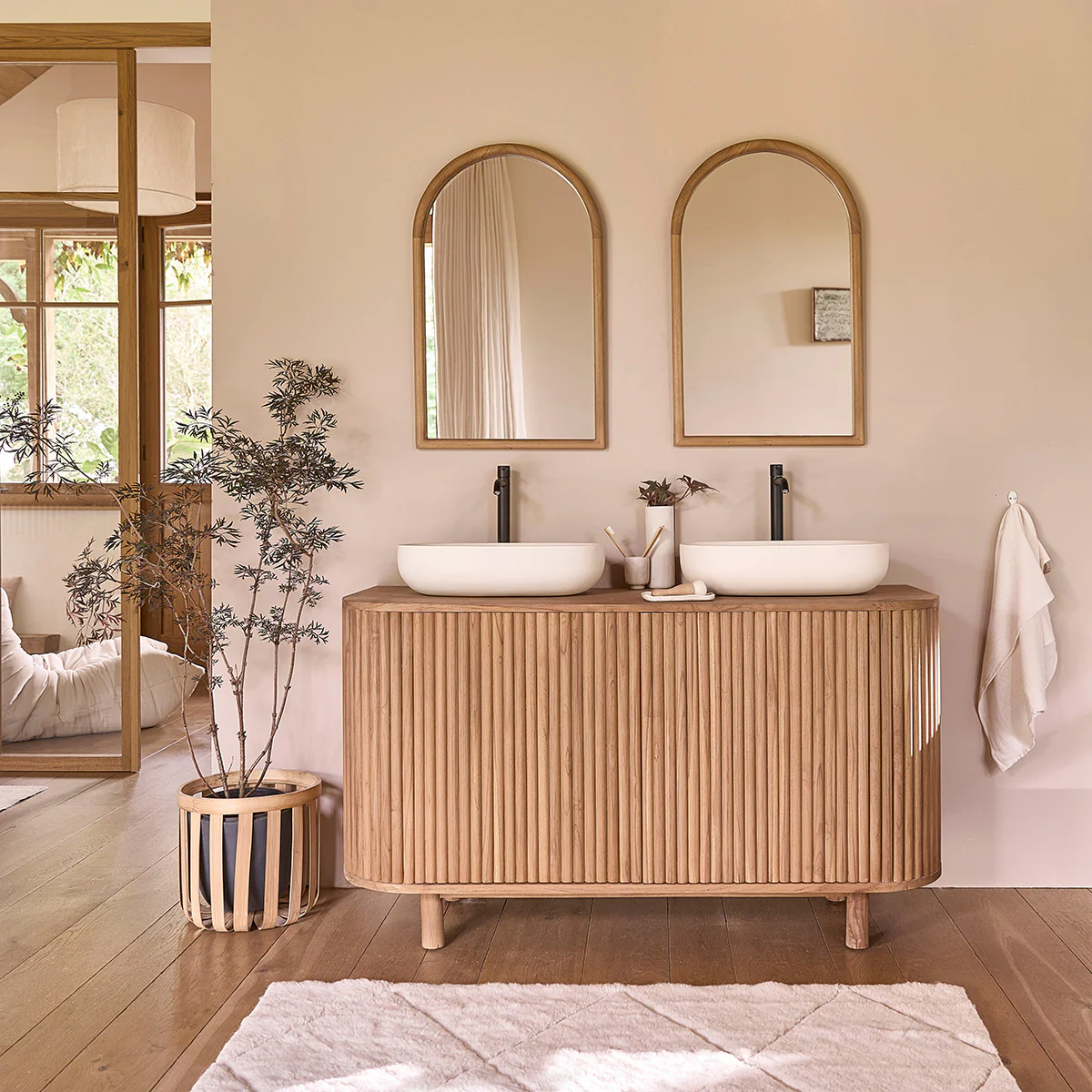 Specchio in teak massello 80x50 cm - Image 7