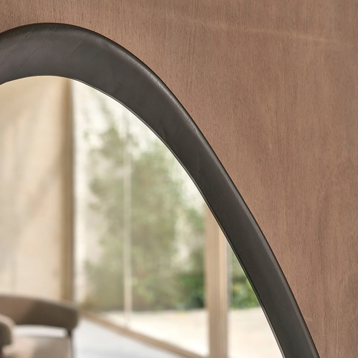Specchio organico in legno di mindi nero 90x60 cm - Image 3