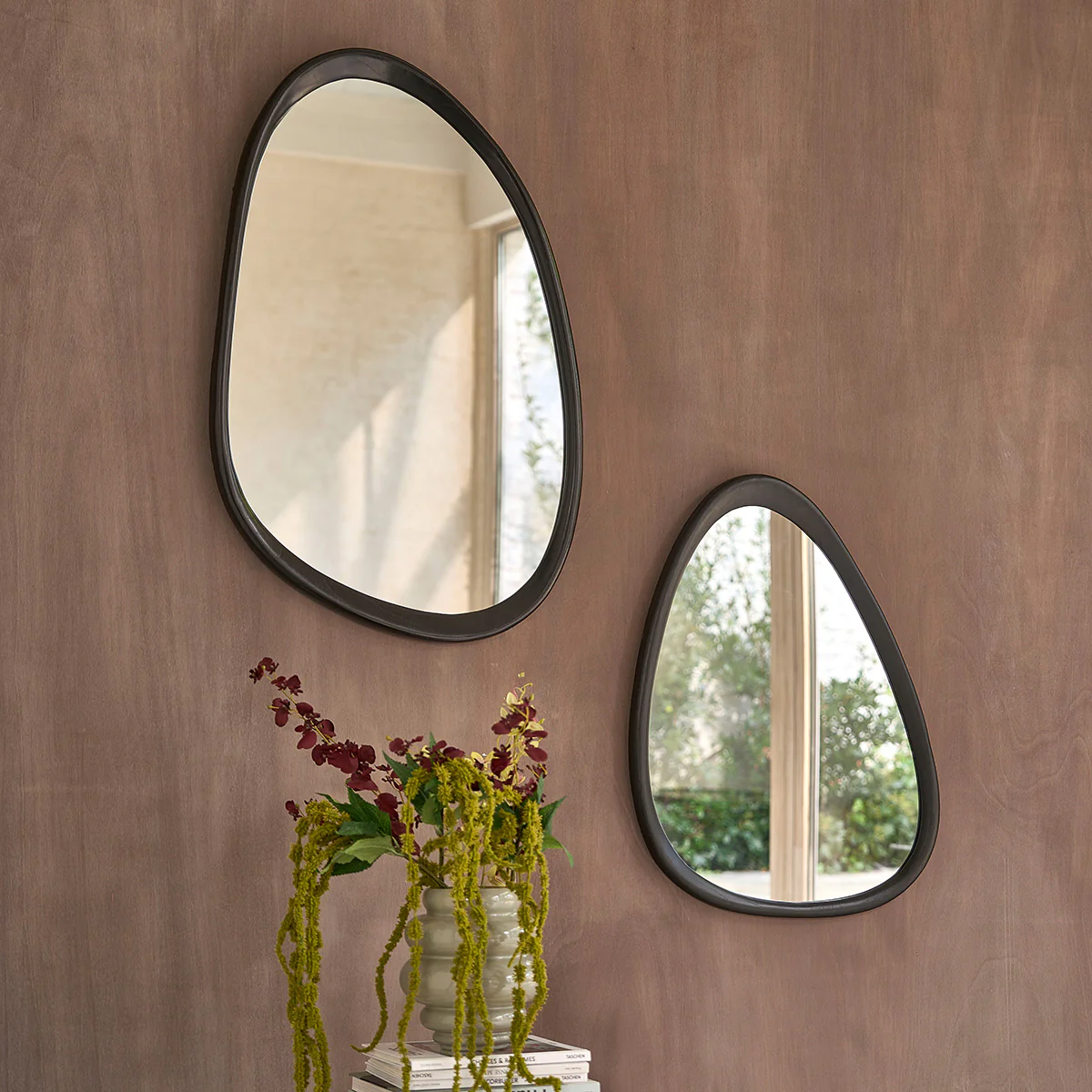 Specchio organico in legno di mindi nero 90x60 cm - Image 6
