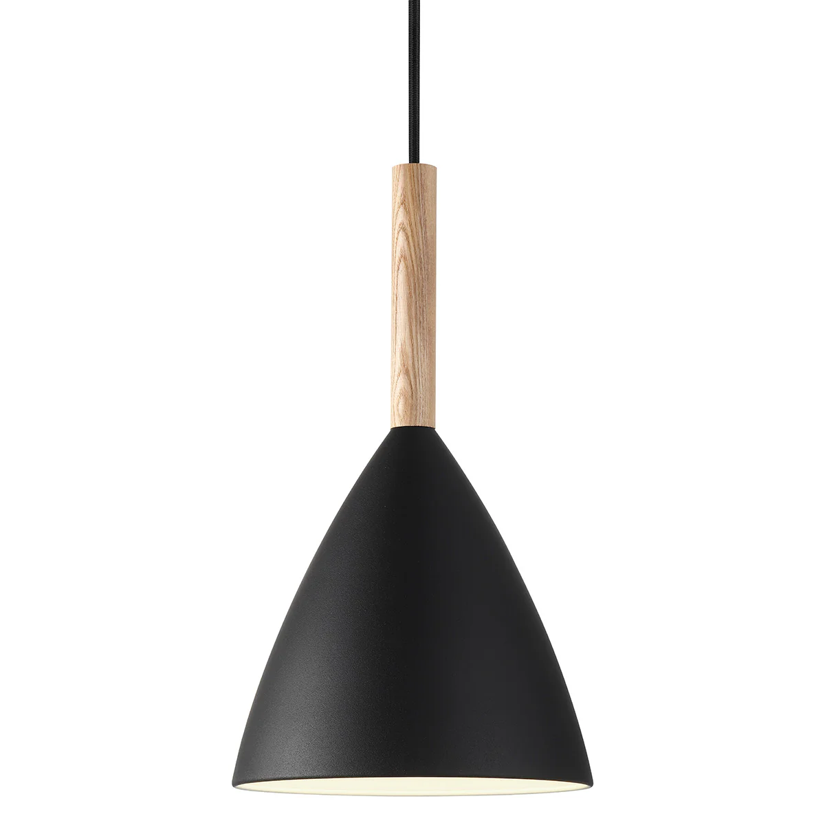 Suspension métal et bois Ø 20 cm noir - Image 2