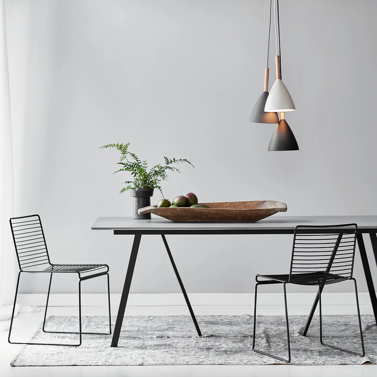 Suspension métal et bois Ø 20 cm noir - Image 3