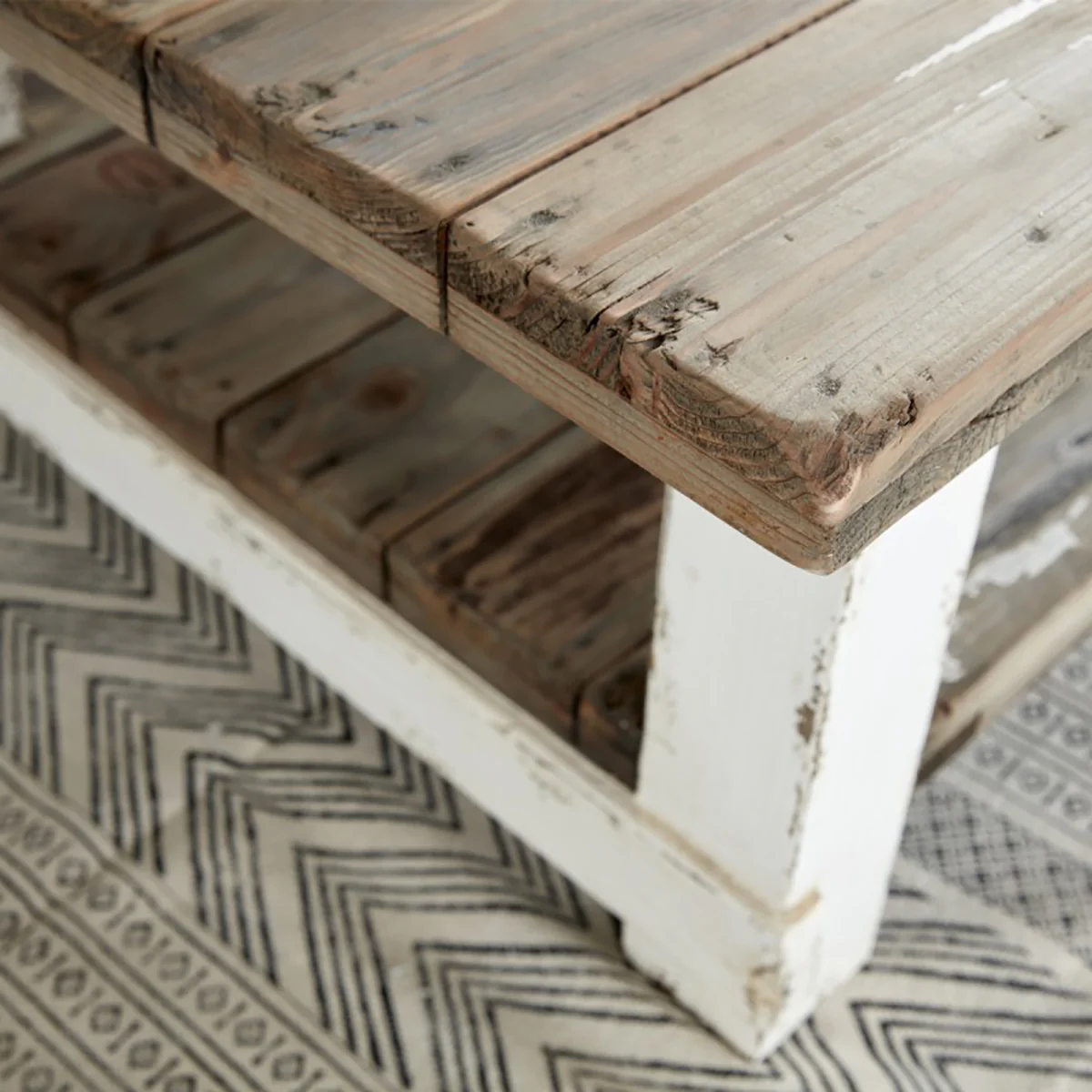 Tavolino in legno massello riciclato 140 cm - Image 5