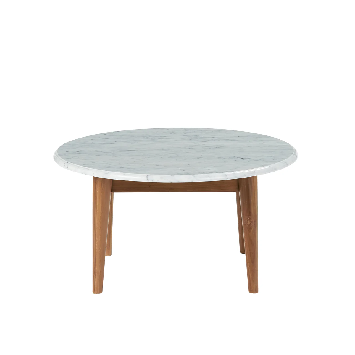 Tavolino in marmo e teak massello Ø 70 cm - Image 2
