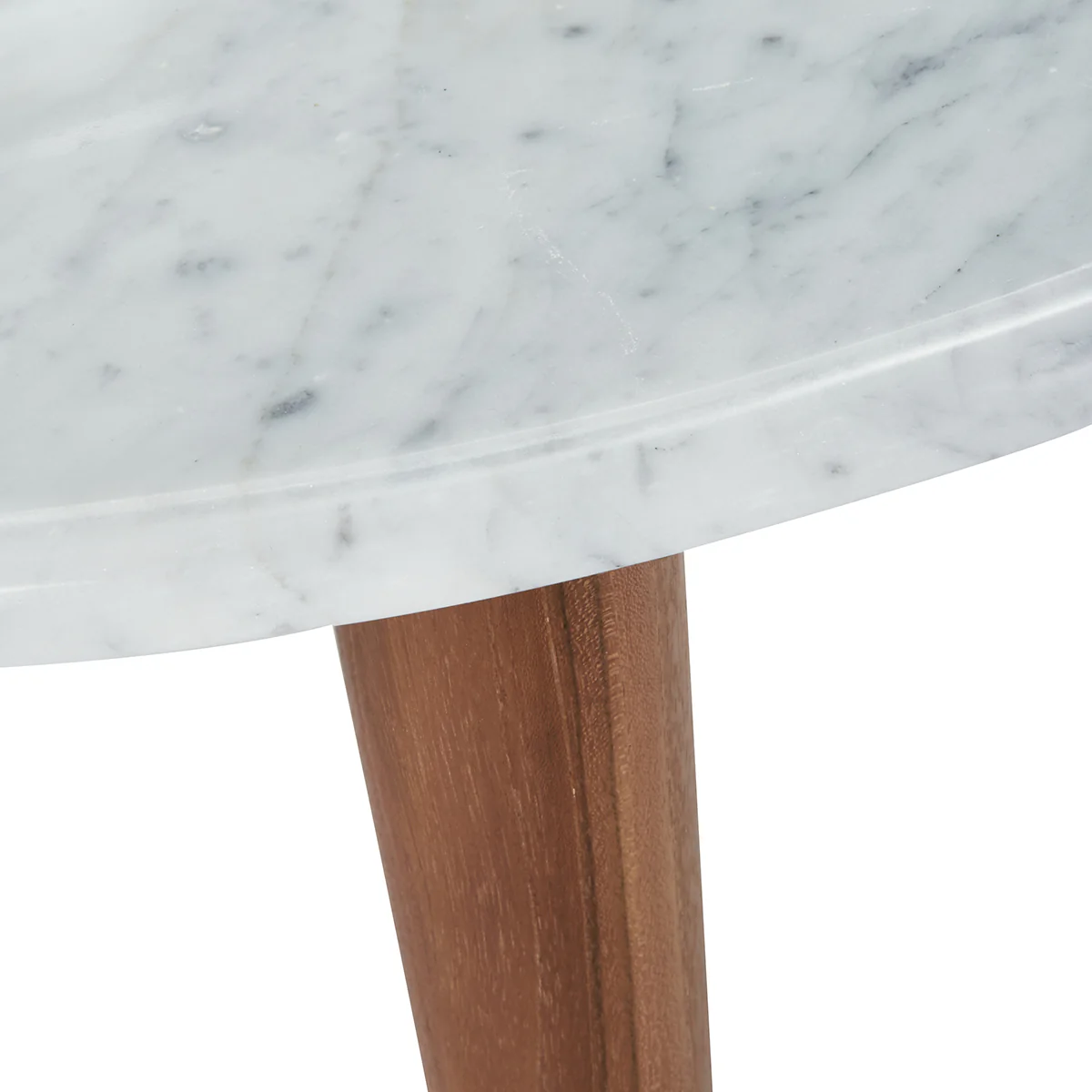 Tavolino in marmo e teak massello Ø 70 cm - Image 4