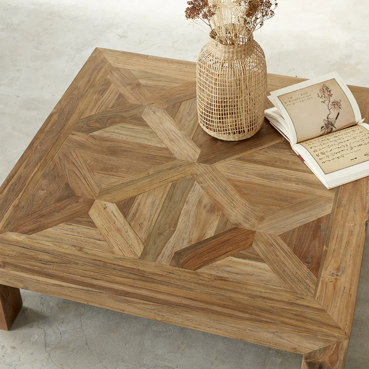 Tavolino in teak massello riciclato 100 cm - Image 3