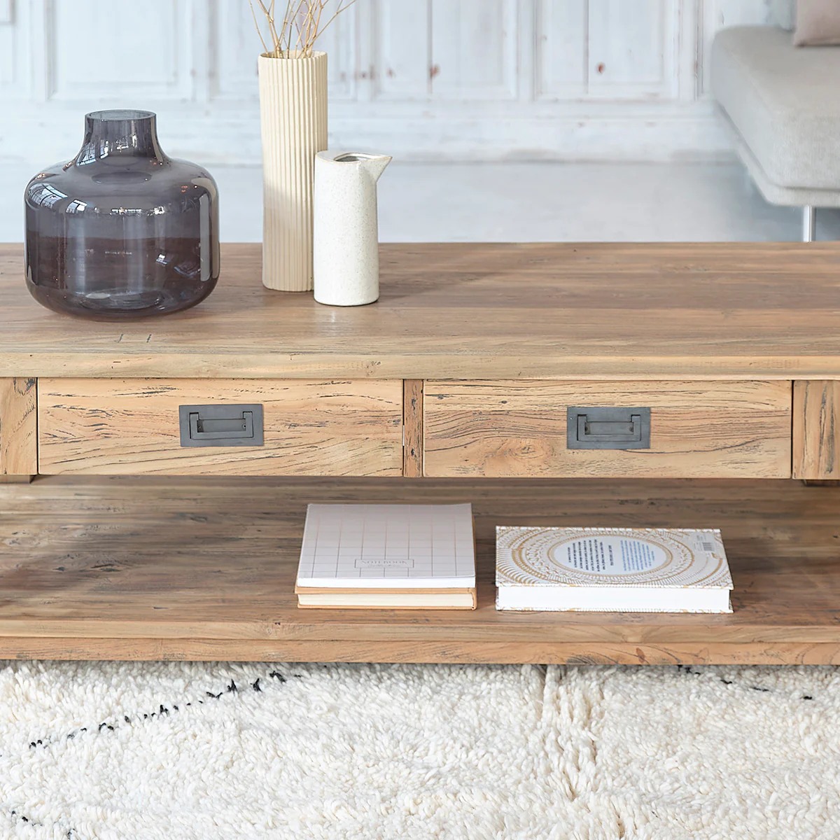 Tavolino in teak massello riciclato 120 cm - Image 5