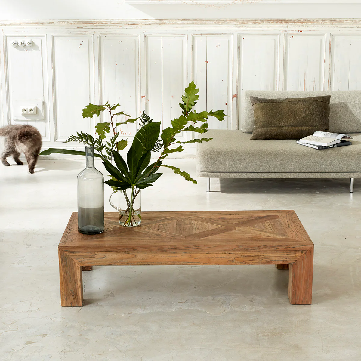 Tavolino in teak massello riciclato 120 cm - Image 3