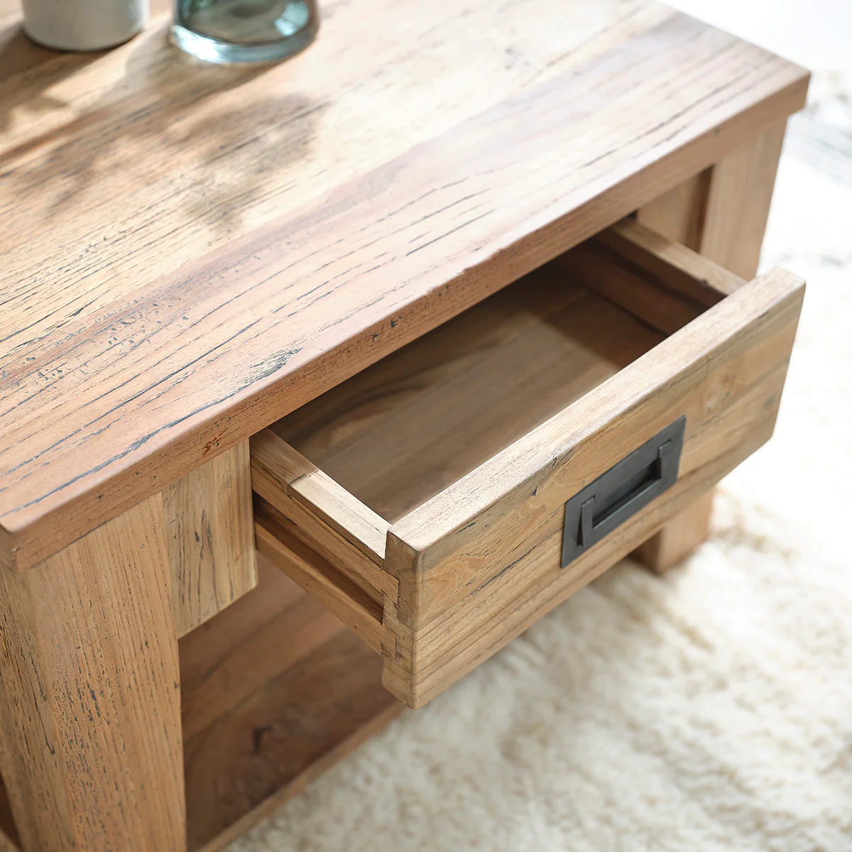 Tavolino in teak massello riciclato 60 cm - Image 4