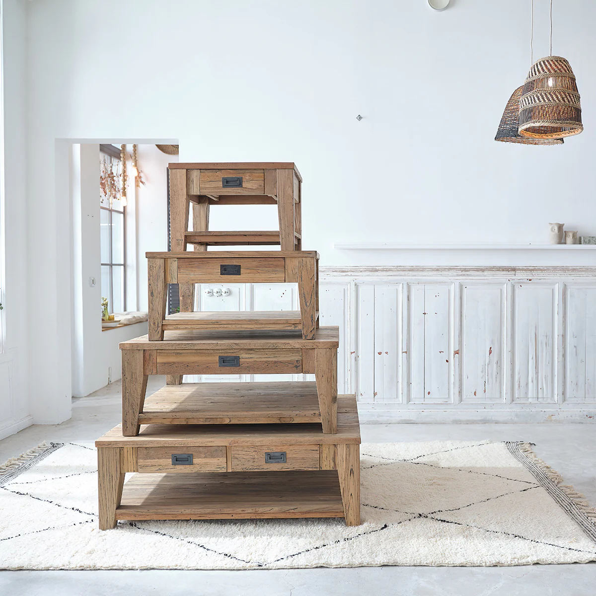 Tavolino in teak massello riciclato 60 cm - Image 6