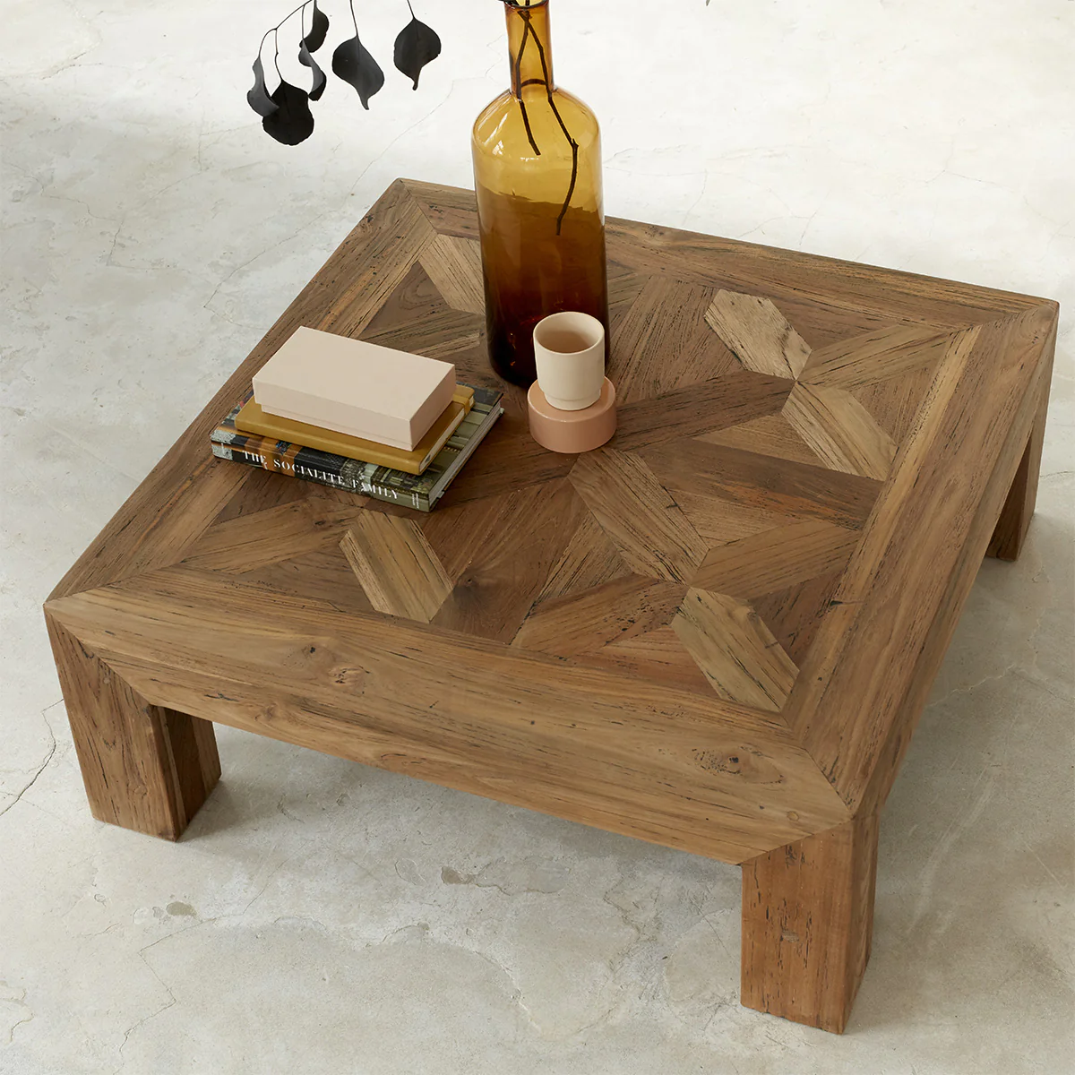 Tavolino in teak massello riciclato 80 cm - Image 3