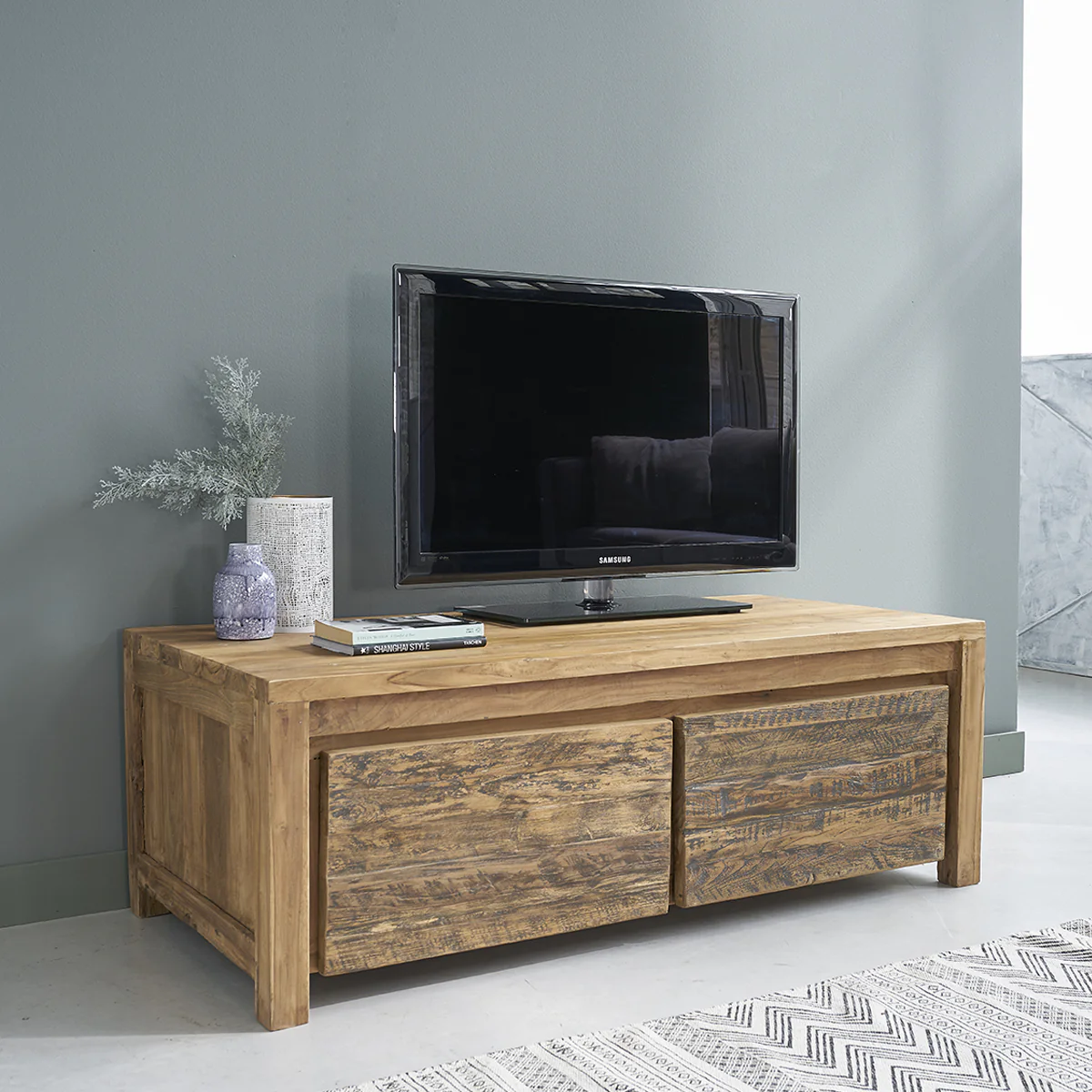 Tavolino in teak massello riciclato 120 cm - Image 3